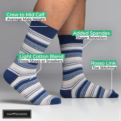 Mens 4 Pack of Light Cotton Blend Fun, Funky and Colorful Business Dress Socks