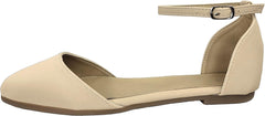 TruFox Womens Flat Ankle Strap D'Orsay Ballet Flat