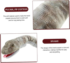 Interactive Plush Snake Hand Puppet Soft Stuffed Animal for Storytelling Role Play Educational Plaything with Wear-Resistant Material and Design