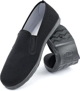 Chinese Style Slippers Kung Fu Tai Chi old beijing Martial Arts Shoes,Canvas Rubber Sole Unisex All Black