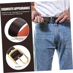 Men's Brown Belt Antique Casual Leather Jeans Belt for Men Retro Style Suitable for Daily Wear