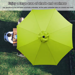 6/8 Ribs Patio Umbrella Replacement Covers, Outdoor Market Table Yard Umbrella Canopy Replacement Canvas, Umbrella Top Cover UV Protective Cloth, For Lawn Garden Backyard Pool(Light Coffee,6.5FT(6-rib