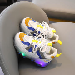 Toddler Baby Sports Shoes Boys Girls Led Light Sneakers Breathable Running Sports Soft Soled Luminous Shoes
