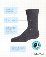 MeMoi Boys' Clocking Argyle Cotton Blend Dress Socks