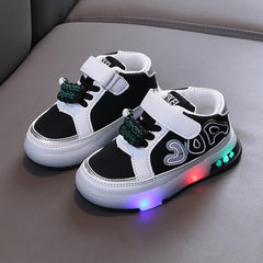 Kids Sneakers for Boys High Top Light Up Shoes Toddler Light Up Shoes Girls White Valentine Shoes for Toddler Girls
