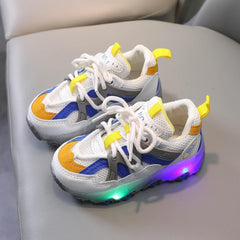 Toddler Baby Sports Shoes Boys Girls Led Light Sneakers Breathable Running Sports Soft Soled Luminous Shoes