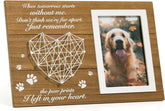 Pet Memorial Gifts, Pet Loss Memorial Frame Leave Paw Prints on our Hearts, Paw Prints Sympathy Frame Gift for Loss of Dog and Cat