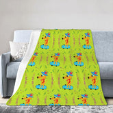 Cartoon Dog Doing Sports 40"x30" Ultra Soft Micro Fleece Blanket - Easy Care and Durable Suitable for Bed, Sofa, Camping
