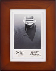 Gallery Solutions - 12"x12" Flat Walnut Frame - Square Tabletop or Wall Mount - For 8"x8" Pictures - Premium Walnut Wood with Double White Mat - Versatile-Elegant For Home or Office Décor - Traditional Photo Frame