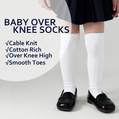 EPEIUS Baby Girls Boys Uniform Knee High Socks Tube Ruffled Stockings Infants and Toddlers (Pack of 3/5)