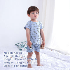 Zanie Kids Baby Toddler Pajamas for Girl and Boy Sleepwear Summer Pja Homewear Cotton