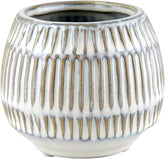 Creative Brands 47th & Main Round Planter, Small, Cream