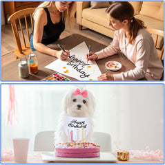 White Dog Bandana, 6 PCS Blank Dog Bandanas Sublimation Pet Bandana DIY Plain Bandanas Washable Triangle Dogs Scarf Pet Handkerchief or Bib for Dogs Puppy Cats Birthday Party Fun Idea Gift