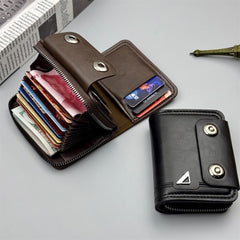 Mens Blocking Wallets Zipper Leather Wallet for Men Bifold Card Holder08(black)