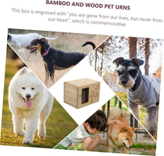 DECHOUS Pet Wooden Cremation Urn for Cats Dogs Cinerary Box for Pet Ashes Memorial Keepsake Storage for Animals