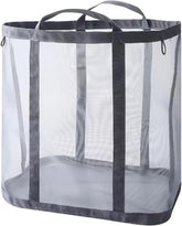 Foldable Wall-Mounted Laundry Basket, Collapsible Nylon Mesh Hamper with Reinforced Carry Handles for Laundry, Bathroom, Dorm or Travel (41L, Grey)