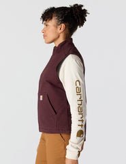 Carhartt Women's Relaxed Fit Washed Duck Sherpa-Lined Mock-Neck Vest