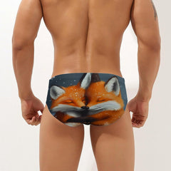 Snowy Fox Men's Swimsuit Brief Beach Shorts Bikini Swimwear Sexy Swimming Trunks