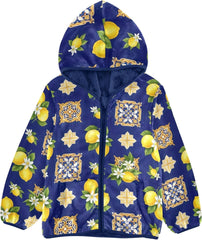 CHIFIGNO Yellow Lemons Dark Blue Toddler Hooded Jacket Lightweight Thick Sweatshirt Jacket 3T