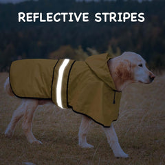 Fashion Hooded Dog Raincoat - Reflective Doggy Rain Jacket Lightweight Waterproof Dog Raincoats for Medium Dogs (Medium, Blue)