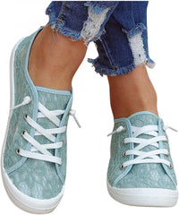 Casual Canvas Shoes Sneakers for Women, Lace up Canvas Sneakers,Lace Up Fashion Comfortable Walking Shoes,Slip On Non Slip Shoes Lace Up Canvas Low Top Shoes