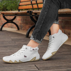 Vogany Men's Casual Leather Fashion Sneakers Chukka Boots Slip On Non-Slip Breathable High Boots Hiking Shoes Men