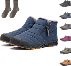 Snow Boots Mens Waterproof Winter Boots, Winter Boots Men Zipper, Slip On Outdoor Boot, Fuzz Lined Warm High Top Boots for Men