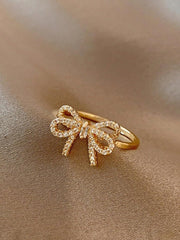 Fashionable Adjustable Opening Ring Faux Pearl Design Personalized Finger Ring Suitable For Daily Wear And Parties