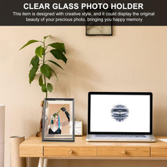 1pc Glass Picture Frame Desktop Photo Holder for Home Decoration Vertical Frame Sleek Finish for Weddings Graduations and Special Moments