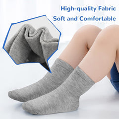 BOOPH 12 Pairs Boys Girls Athletic Crew Socks Toddler Kids Sport Ankle Socks