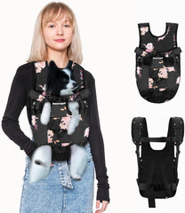 Petmolico Pet Dog Carrier Backpack, Adjustable Dog Legs-Out Front Backpack, Hands-Free Cat Pup Front Carrier Travel Bag, Easy-fit for Traveling Hiking for Small Medium Dogs, XL, Black