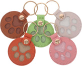 YARNOW 5pcs Pet Hair Keepsake Keychain PU Paw Shaped Storage Pendant with Key Ring Memorial Puppy Hair Collector Keychain for Pet Owners