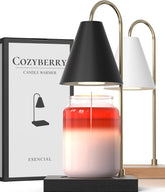 CozyBerry® Candle Warmer Lamp, Compatible with Yankee Candle Large Jar, Candle Lamp, Dimmable & Timer Melter for Scented Candle, Wax Melt, Small & Large Size Jar Candles (Wood Black, Timer)