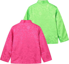 LittleSpring Boys Girls Reversible Tang Jacket Long Sleeve Chinese New Year Traditional Clothes