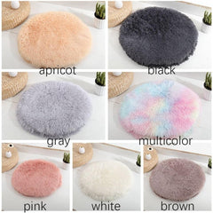 Round Pet Dog Bed Mat Long Plush Soft Fluffy Pet Cushion Cats Bed Blanket Pad for Small Dogs Sleeping Medium Large Supplies Cats(40cm,Brown)