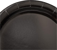 Solid Black Round Dessert Paper Plates - 7" (Pack of 20) - Elegant Party Plates for Appetizing Treats - Perfect for Birthdays & Events