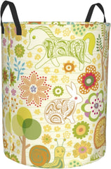 Cute Bee Laundry Hamper Circular Laundry Basket Bin Dirty Clothes Bag Storage Basket Small