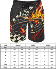 Race Sports Car Men's Swim Trunks Quick Dry Hawaii Board Shorts Mesh Lining Beach Swimwear with Pockets
