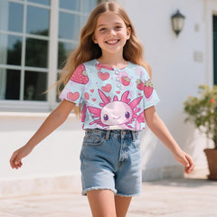 Girls Button Down Shirt Short Sleeve Soft Henley Collar Shirts Casual Tops for Girls Ages 2-16 for Travel Park
