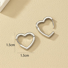 Heart Hoop Earrings Minimalist Hoop Earrings Sweet Love Heart Earrings for Women