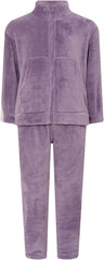 YEAHDOR Kids Boys Girls Fleece Pajamas Set Winter Warm Sleepwear Full Zip Tops and Pants Homewear Set