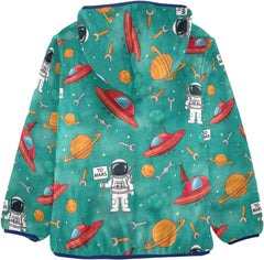 CHIFIGNO Cartoon Astronauts Toddler Snow Jacket, Toddler Boys Zip up Jacket Thick for Fall Winter Spring 3T