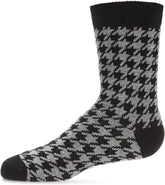 MeMoi Boys Houndstooth Cotton-Rich Crew Sock