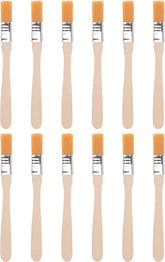 5" Paint Brush 0.5" Width Soft Nylon Bristle with Wood Handle for Wall, Cabinets, Fences Yellow 12 Pcs