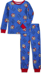 Nintendo Super Mario Boys Pajamas 2 Piece PJs Set Long Sleeve Top & Pants 100% Cotton Sleepwear for Kids & Teens