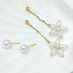 Pearl Earrings for Women Trendy Gold Baroque Pearl Drop Earrings Long Tassel Dangle Wedding Jewelry Gifts