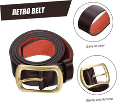 FRCOLOR 1piece Antique Belt Men's Brown Dress Belt Casual Jeans Men's Pants Gentlemanly Fit