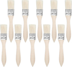 10PCS Paint Brush, 1 Inch Paint Brushes with Natural Bristle, Wooden Paint-Brush Set for Stain, Varnish, Glue, Composite Wall and Home DIY, Small Paintbrushes for Walls and Furniture