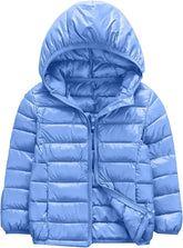 Kids Toddler Puffer Jacket Girls Boys Winter Coat Unisex Basic Warm Hooded Zip Up Lightweight Outerwear with Pockets