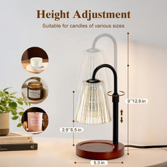 Candle Warmer Lamp with Timer & Dimmer for Jar Candles, House Warming Gifts Birthday Gifts for Women Mom, Home Decor for Livingroom Bedroom, Solid Wood Base Candle Wax Warmer Adjustable Height